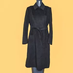 Max Mara Cucito a Mano Angora Wool/Cashmere Dark Grey Coat Medium Size 12/40 - Picture 1 of 8