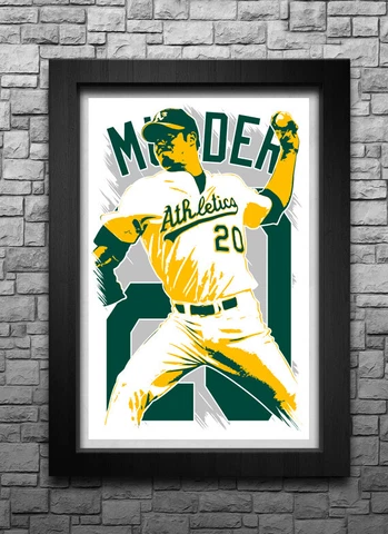 MARK MULDER art print/poster OAKLAND A'S FREE S&H! JERSEY Cover