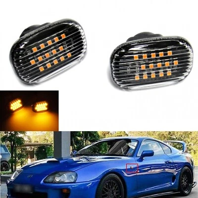 For 1991-1995 Toyota MR2 Clear Lens Amber LED Turn Signal Side Marker Light Lamp - Image 1 of 4
