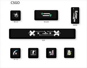 Keycap set 8pc CSGO Carton Fantasy Gift Computer Mechanical Keyboard Kid - Picture 1 of 1