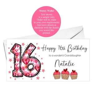 BIRTHDAY Money/Gift Voucher Wallet with Envelope Personalised Handmade any age - Picture 1 of 10