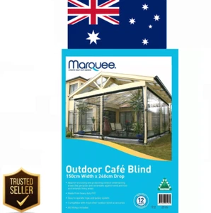 Marquee 150 x 240cm Clear Heavy Duty PVC Cafe Style Outdoor Blind Bistro Patio - Picture 1 of 3
