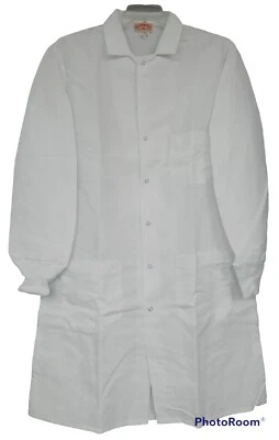 White Red Kap Fisherbrand Unisex Long Sleeve Lab Coat Size 5XL NIB - Image 1 of 4