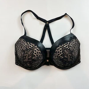 NWOT Victoria's Secret Bra 32DD Very Sexy Push-Up Black Lace Front Closure B1258 - Picture 1 of 8