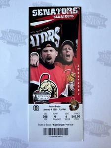 Biglietto Boston Bruins Ottawa Senators 2007 1/9/07 - Foto 1 di 2