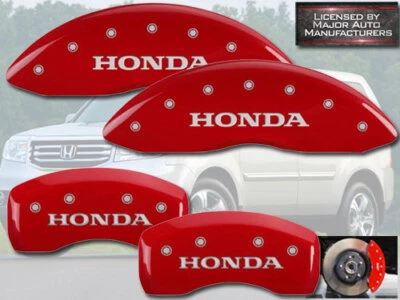 Cubiertas de pinza de disco de freno MGP rojas delanteras + traseras Ridgeline 2006-2011 "Honda" 4 piezas Foto 1 de 4