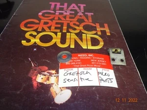 VINTAGE GRETSCH DRUM SET ROUND BADGE SNARE DRUM MICRO-SENSITIVE THROW-OFF PARTS - Picture 1 of 3