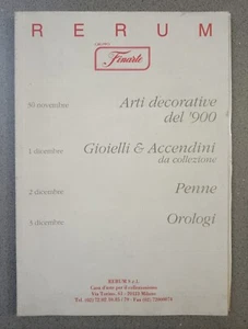 RERUM - GRUPPO FINARTE CATALOGO ASTE OROLOGI PENNE GIOIELLI ACCENDINI ARTE 1992 - Foto 1 di 1