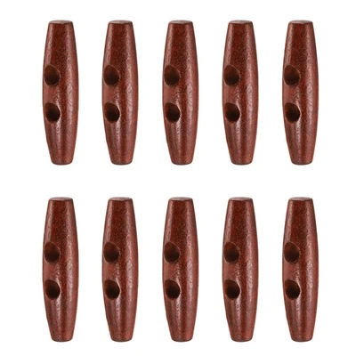 10 botones de palanca de madera 55 mm 2 agujeros madera oliva botón de costura, granate Foto 1 de 4