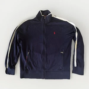 Chaqueta deportiva Polo Ralph Lauren vintage con cremallera frontal a rayas blancas talla La - Imagen 1 de 7
