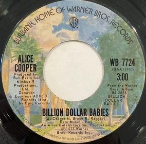 Alice Cooper – Billion Dollar Babies – Warner Bros. Records WB 7724 –1973 45 RPM - Picture 1 of 6