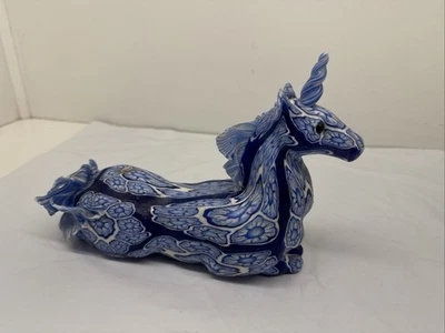 Decorative Unicorn Candle Figurine Blue And White. - Image 1 of 4