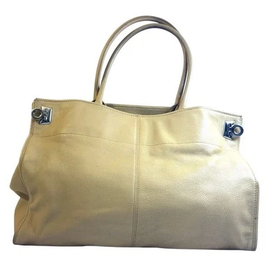 Levenger TanLeather With Double Handles & Inner Zipper Pocket Tote Bag Sz L - Image 1 of 4