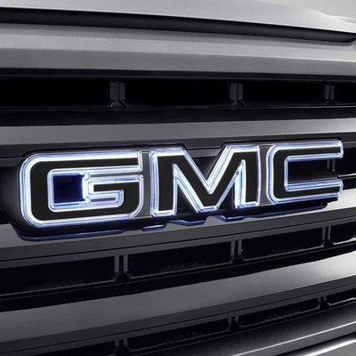 GMC Sierra 2019-2022 emblema de parrilla delantera iluminada 86537578 negro OEM GM INSTK Foto 1 de 4