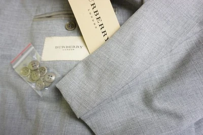 Burberry London Michael Light Gray S110s Wool Suit Sport Coat Sz 42R NEW - Image 1 of 4