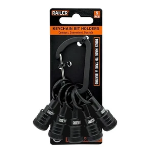 5pz Portapunte Esagonale 1/4" Sgancio Rapido con Moschettone Portachiavi per Trapano NUOVO - Foto 1 di 7