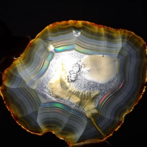 213.80 Ct Big Slice Rainbow Iris Agate, Top Multilayer Indonesia Iris Agate Slab - Picture 1 of 6