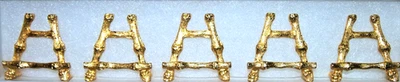 Set Of 5 Gold Gilt Miniature Easel Place Card Holders In Hollywood Regency Style - Image 1 of 4