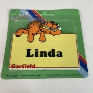 NEW Vintage Garfield Name Plate Linda 1978 RARE, Sealed, Yellow - Picture 1 of 6