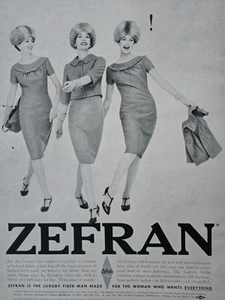 1958 Damen Zefran Luxus Faser Kleider Vintage Mode Werbung - Bild 1 von 1