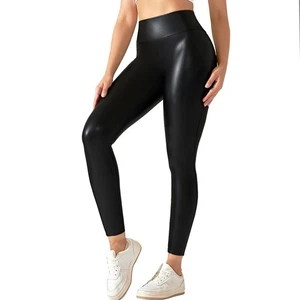 Leggins Donna Ecopelle Push Up Vita Alta Pantaloni in Pelle Eleganti Sexy - Foto 1 di 24