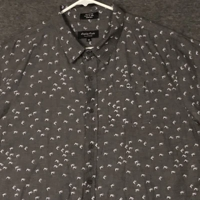 PLATINUM Shirt Men 2X Gray Doves EIGHTY EIGHT Button Up 100% Cotton Short Sleeve - Image 1 of 4