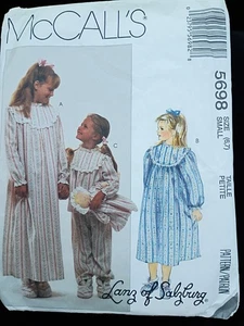 5698 Vintage McCalls Schnittmuster Mädchen Nachthemd Pyjama Oberteil Hose Nachtwäsche - Bild 1 von 4