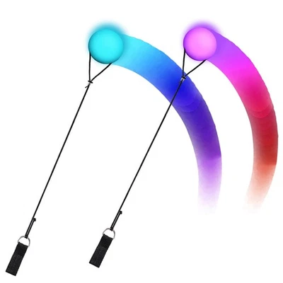 2 Stück LED Poi Bälle Set Leuchtende POI Jonglierbälle mit Regenbogen Farben ... - Bild 1 von 4