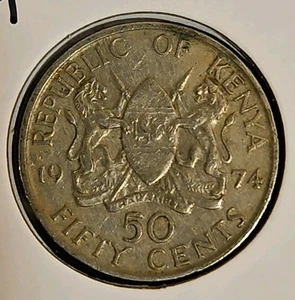 1974 Kenya 50 Cents - Picture 1 of 2