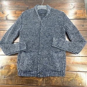 AG Adriano Goldschmied Grandpa Cardigan Wool Oversized Chunky Sweater Blue Men M - Picture 1 of 12