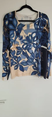 Women's Blue Embellished Knit Long Sleeve Top - Size 20(XL) - Punt Roma - Image 1 of 4