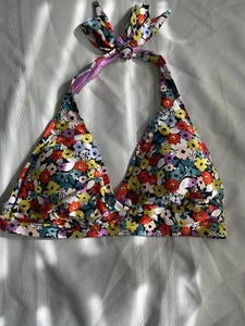 Top de bikini Anne Cole para mujer medio flor campo halter floral natación multicolor L - Imagen 1 de 5