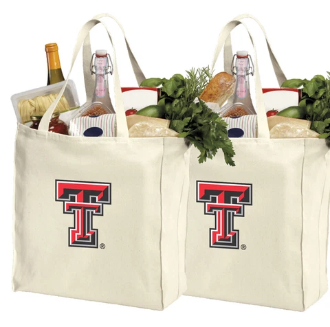 TTU Reusable Shopping Tote 2pc Set Texas TechMOTHER'S DAY GIFT Cover