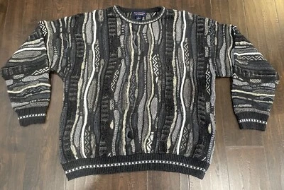 De Colección Suéter Tipo Coogi Para Hombre Roundtree & Yorke Colores Negro Gris Blanco XL Biggie Foto 1 de 4