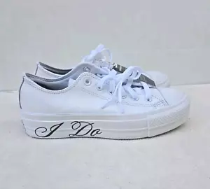 Converse All Star Custom "I Do" Braut Hochzeit Plateau Sneaker Gr. M6,5 / W8,5 - Bild 1 von 10
