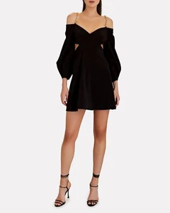 NEW JONATHAN SIMKHAI Lyla Chain-Trimmed Twill Mini Dress (Size 4) - Picture 1 of 12