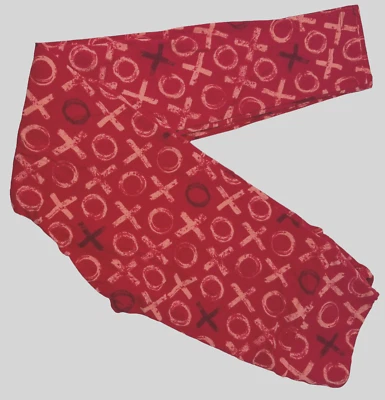 LuLaRoe VALENTINE Leggings Women's One Size OS XOXO RED Pink Black  NWT - Image 1 of 4