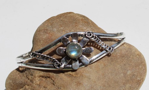 VALENTINO Pietra Preziosa Labradorite Argento Sterling 925 Bracciale Fatto a Mano Gioielli