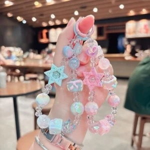 Star Phone Lanyard Keychain Acrylic Phone Pendant Cute Bag Chain Strap - Picture 1 of 9