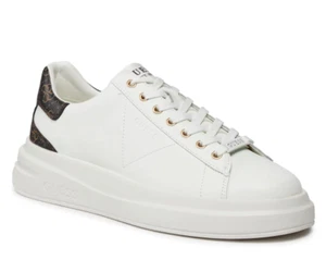 GUESS FMPVIB LEA12 ELBA SNEAKERS SCARPE SPORTIVE UOMO LACCI STRINGHE WHITE BROWN - Foto 1 di 6