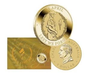 Moneda de $1 en tarjeta ANZAC Day 2025 - Imagen 1 de 4