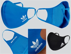 ADIDAS Fabric Lined Face Mask Unisex Blue Reusable Hygienic 1 S or M Cover BNWOT - Picture 1 of 7
