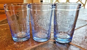Vintage Tiara blau Glas Jack & Jill 4" Becher 3er Set - Bild 1 von 5