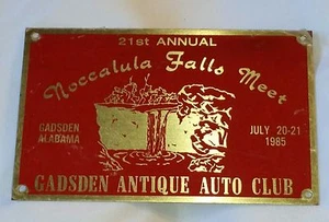 Gadsden Antique Auto Club Tag 21st Annual Noccalula Falls Meet 1985 Gadsden, AL - Picture 1 of 2