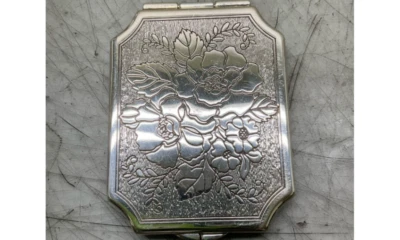 Vintage Brighton Silver Plated Floral Design Pocket Mirroe - Image 1 of 3