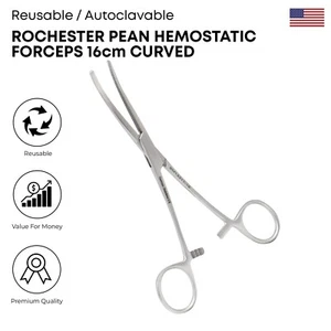 Rochester Pean Hemostatic Forceps 16cm Curved Premium Surgical Instruments - Picture 1 of 2