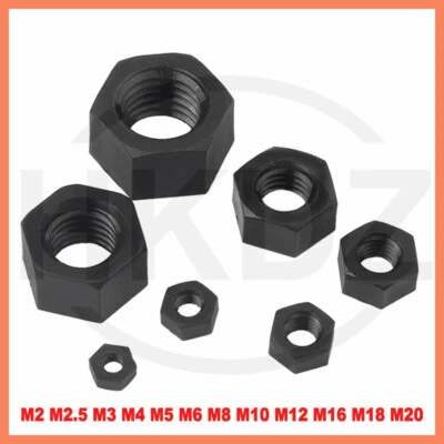 Schwarze Sechskantmutter Kunststoff Muttern M2 M3 M4 M5 M6 M8 M10 M12 M16 M18 - Bild 1 von 4