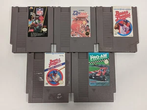 NES Nintendo Games Lot of 5 NFL Bases Loaded Bases Loaded II Second Season + - Picture 1 of 11