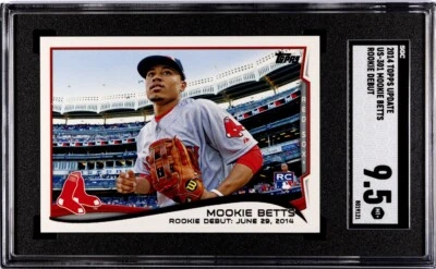 2014 Topps Update Mookie Betts US301 Rookie Card SGC 9.5 MINT+ Boston Red Sox - Image 1 of 2