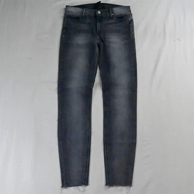 Pantalones de mezclilla para mujer Black Orchid 27 ajustados Noah tobillo deshilachado dobladillo crudo lavado gris elástico Foto 1 de 4